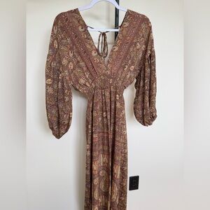 Bohemian Paisley Brown Dress